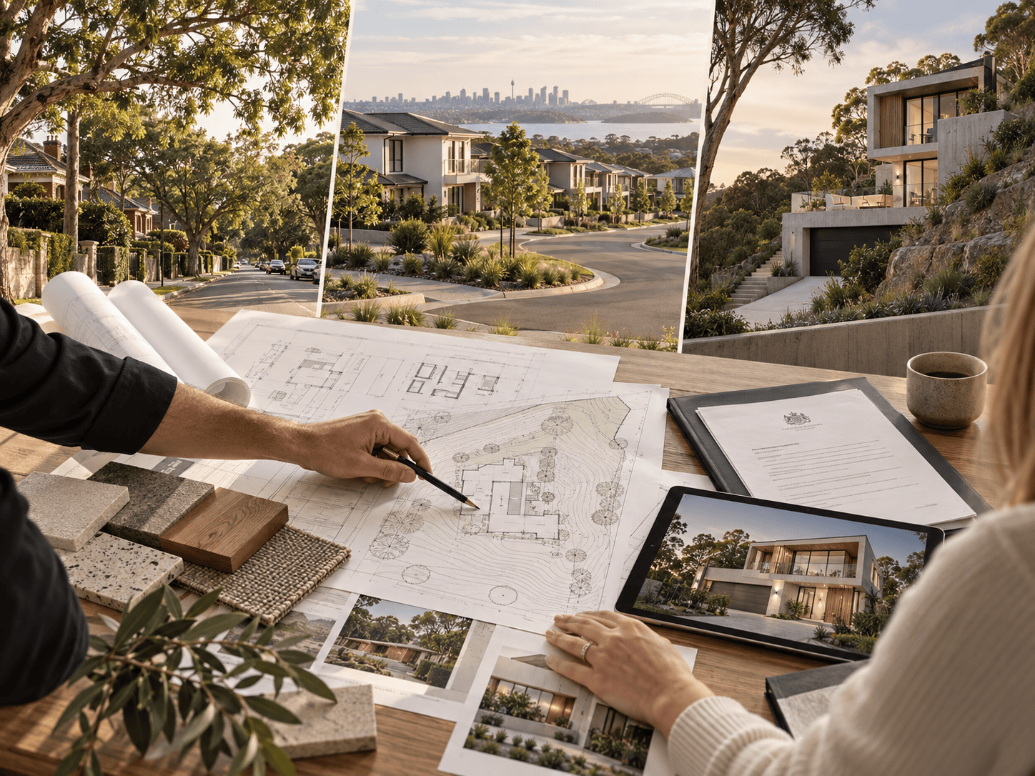 Custom home material and colour selections in Sydney